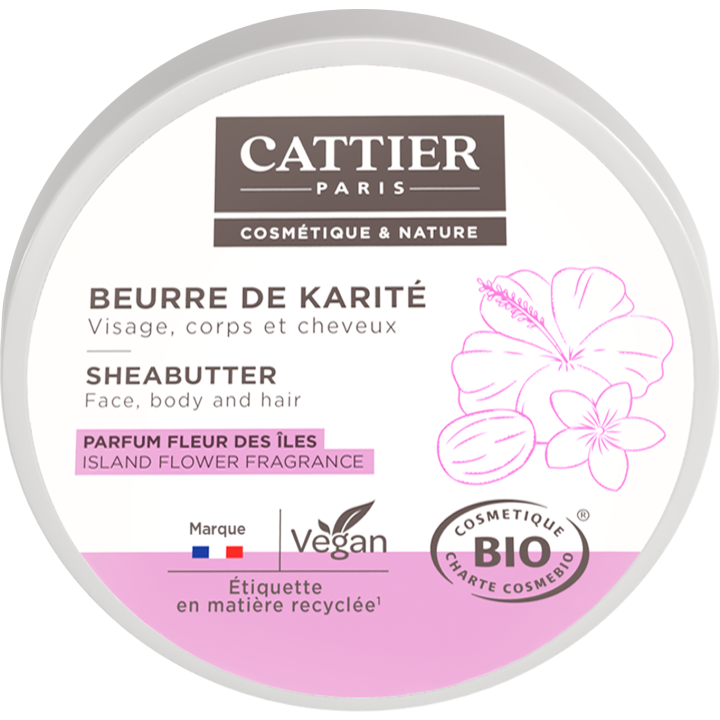 Beurre de Karit&eacute; parfum fleurs des &icirc;les bio Cattier - pot 100 g