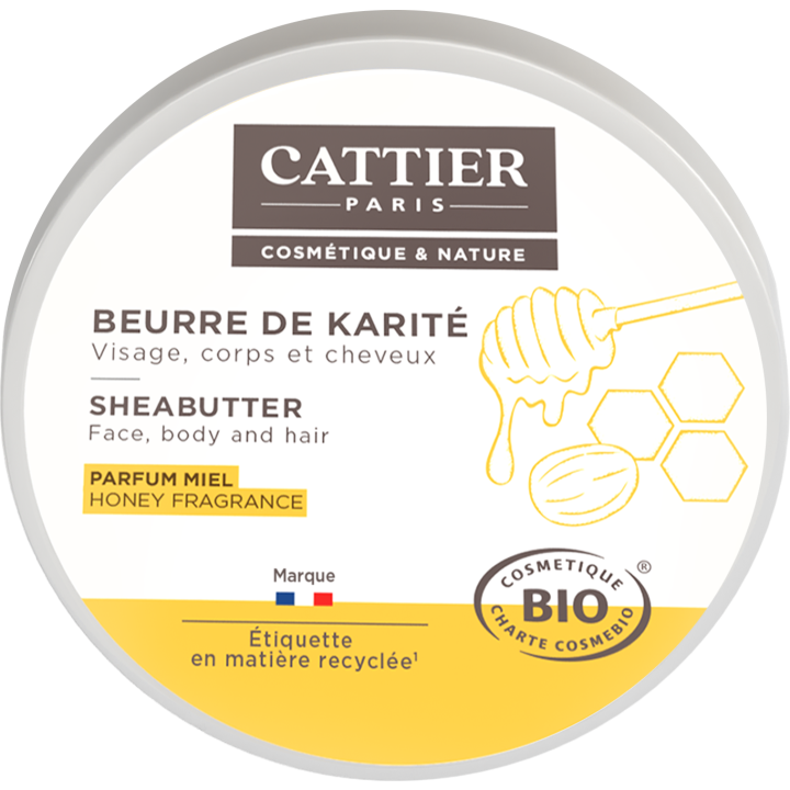 Beurre de Karit&eacute; parfum miel bio Cattier - pot 100 g