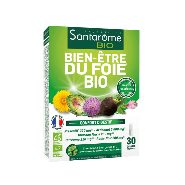Bien-&ecirc;tre du Foie Bio Santarome - bo&icirc;te de 30 g&eacute;lules
