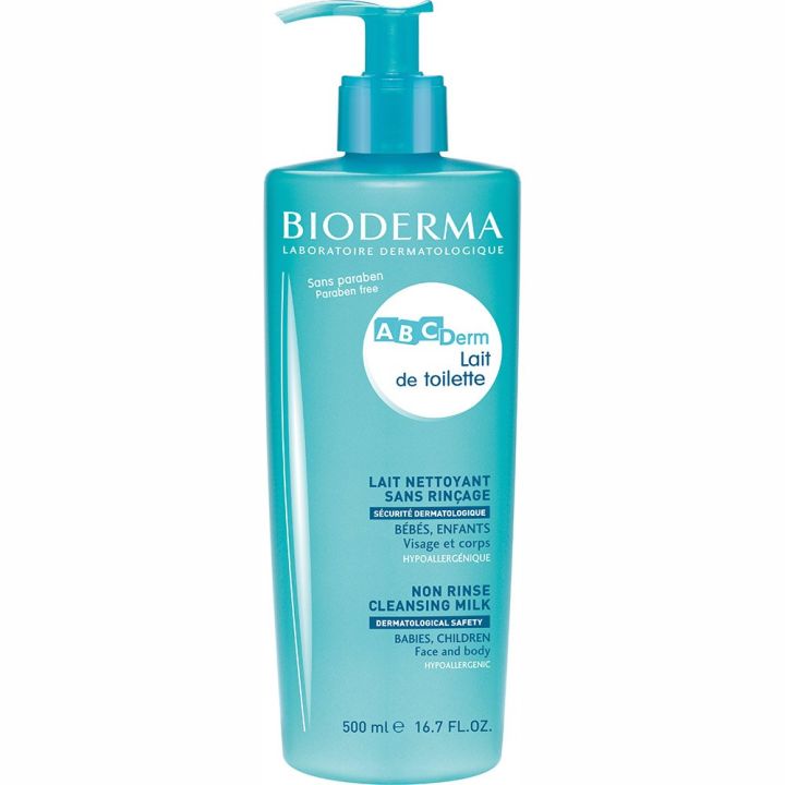 ABCDerm lait de toilette nettoyant sans rin&ccedil;age Bioderma - flacon de 500 ml