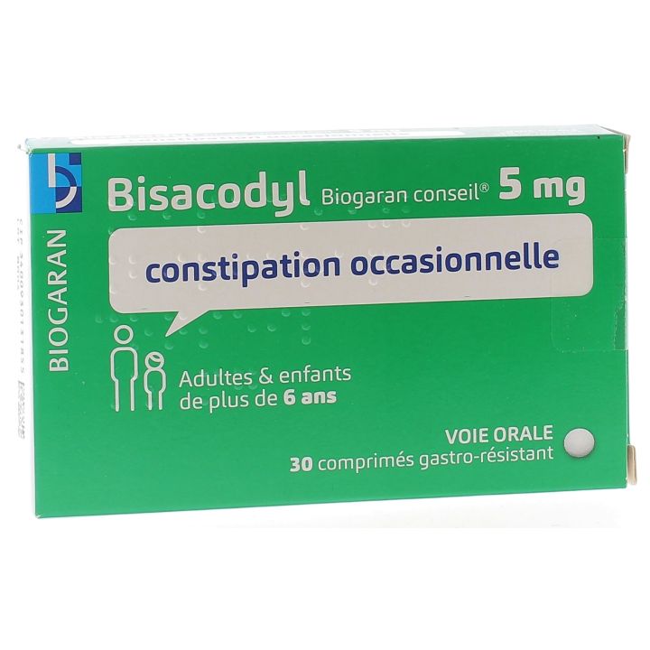 Bisacodyl Biogaran Conseil 5 mg - bo&icirc;te de 30 comprim&eacute;s gastro-r&eacute;sistants
