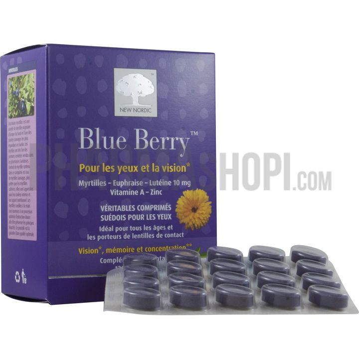 Blue Berry pour les yeux et la vision New Nordic - bo&icirc;te de 120 comprim&eacute;s