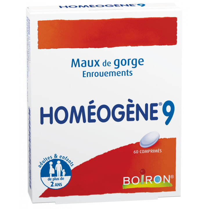 Hom&eacute;og&egrave;ne 9 comprim&eacute; maux de gorge Boiron - boite de 60 comprim&eacute;s