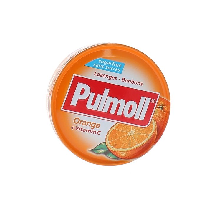 Bonbons orange sans sucres Pulmoll - bo&icirc;te de 45 g