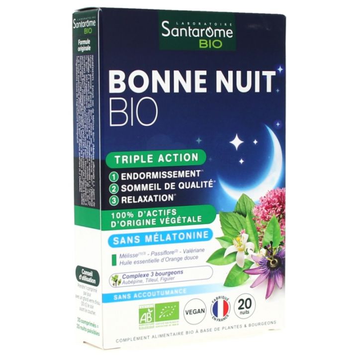 Bonne nuit bio Santarome - bo&icirc;te de 20 comprim&eacute;s