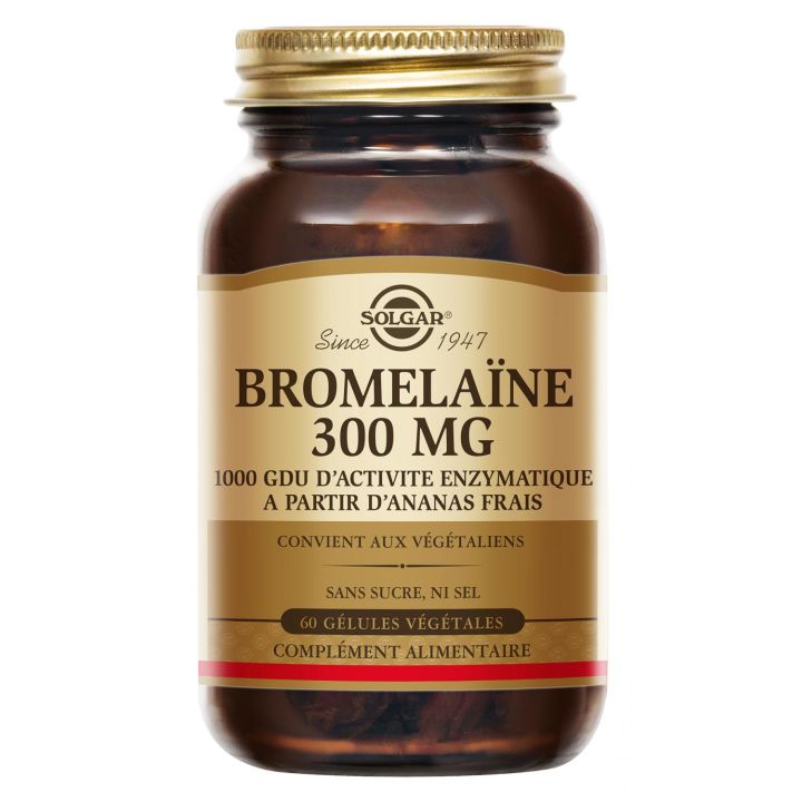 Brom&eacute;la&iuml;ne 300 mg Solgar - pot de 60 g&eacute;lules