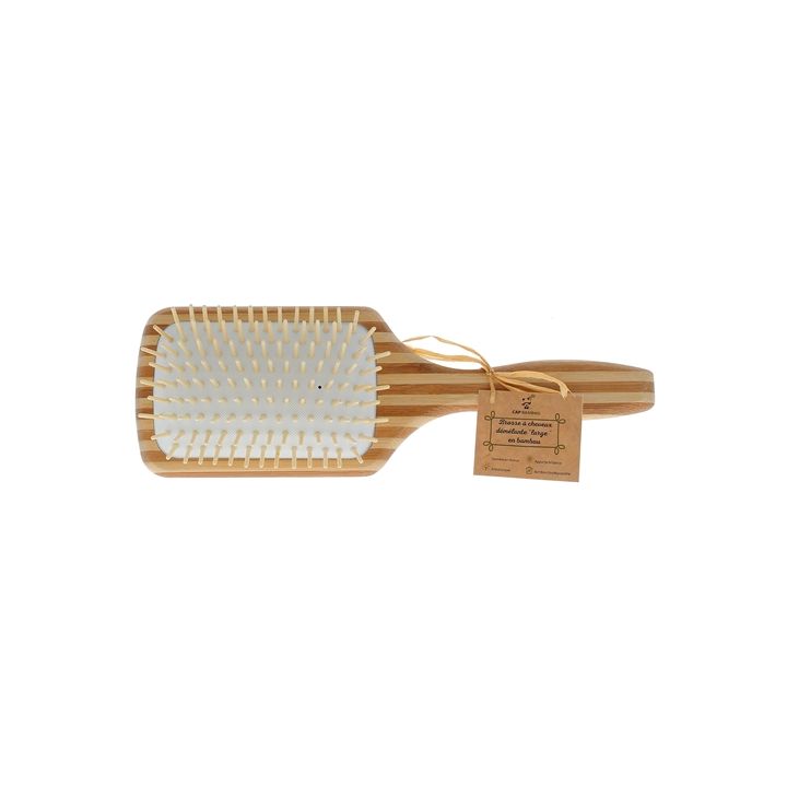 Brosse &agrave; cheveux d&eacute;m&ecirc;lante large en bambou Cap Bambou - une brosse