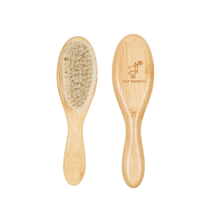 Brosse &agrave; cheveux pour b&eacute;b&eacute; en bambou Cap Bambou - une brosse