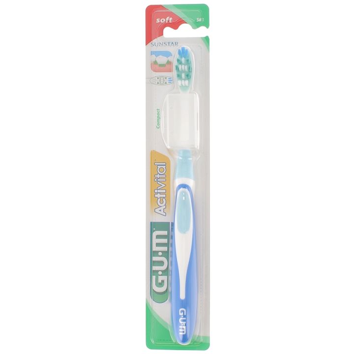Brosse &agrave; dents 581 couleur bleu Gum Activital - 1 brosse &agrave; dents