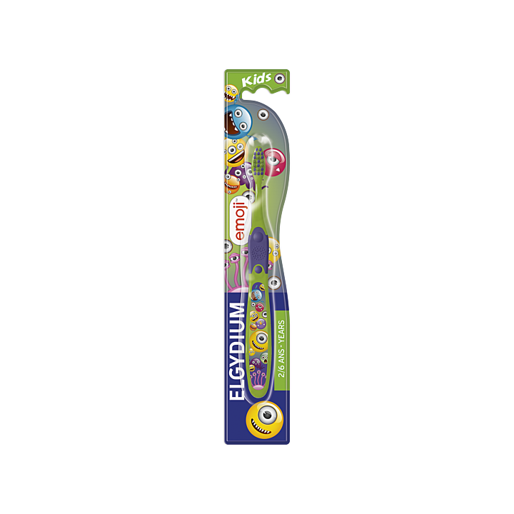 Brosse &agrave; dents Kids Emoji 2-6 ans Elgydium - une brosse &agrave; dents