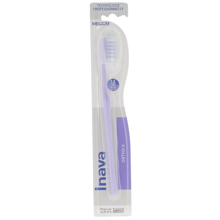 Brosse &agrave; dents Ortho-X M&eacute;dium Inava - 1 brosse &agrave; dents