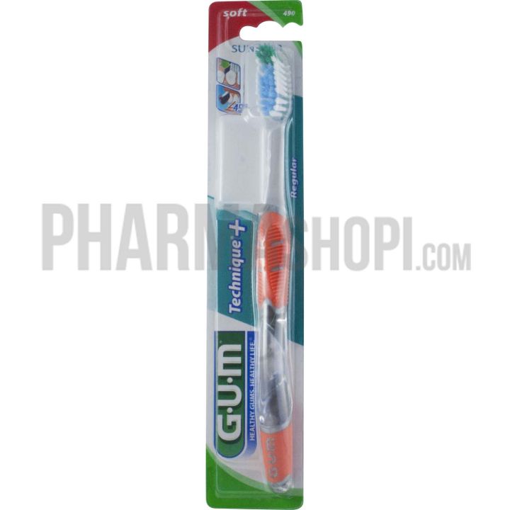 Brosse &agrave; dents technique + regular souple Gum - 1 brosse &agrave; dents