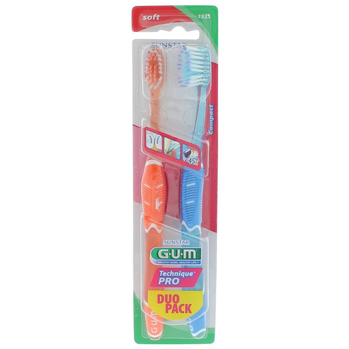 Brosse &agrave; dent souple technique pro duo pack Gum - 2 brosses &agrave; dents