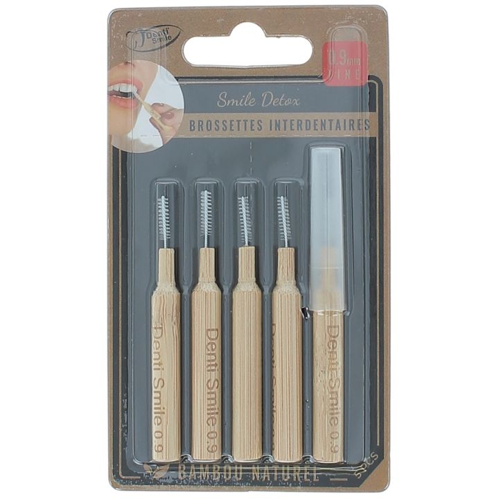 Brossettes interdentaires Bambou Naturel Smile D&eacute;tox 0,9 mm Denti'Smile - 5 pi&egrave;ces