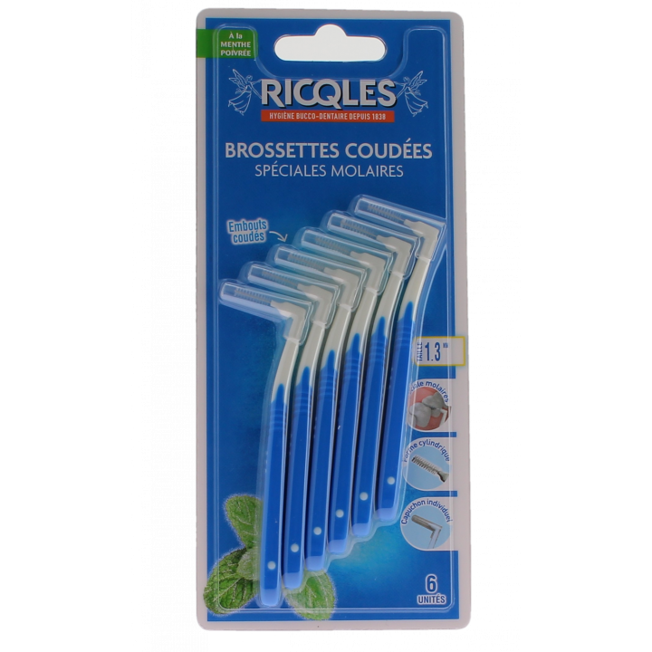 Brossettes coud&eacute;es sp&eacute;ciales molaires Ricqles - bo&icirc;te de 6 unit&eacute;s