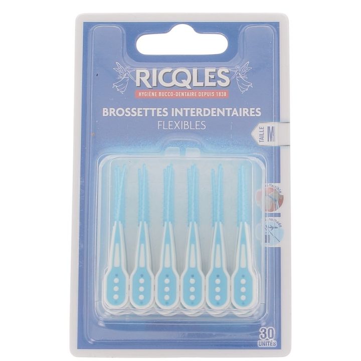 Brossettes interdentaires flexibles taile M Ricqles - boite de 30 unit&eacute;s