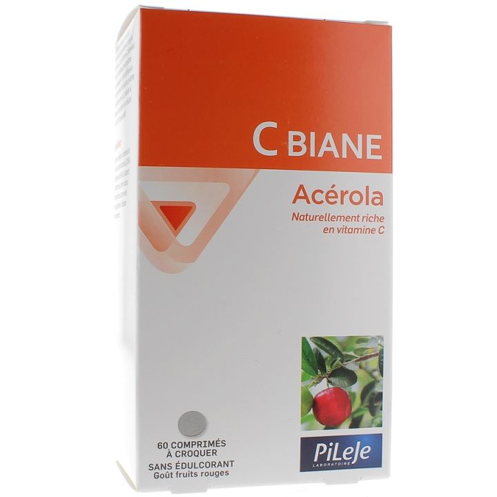 C Biane Ac&eacute;rola Pileje - boite de 60 comprim&eacute;s &agrave; croquer