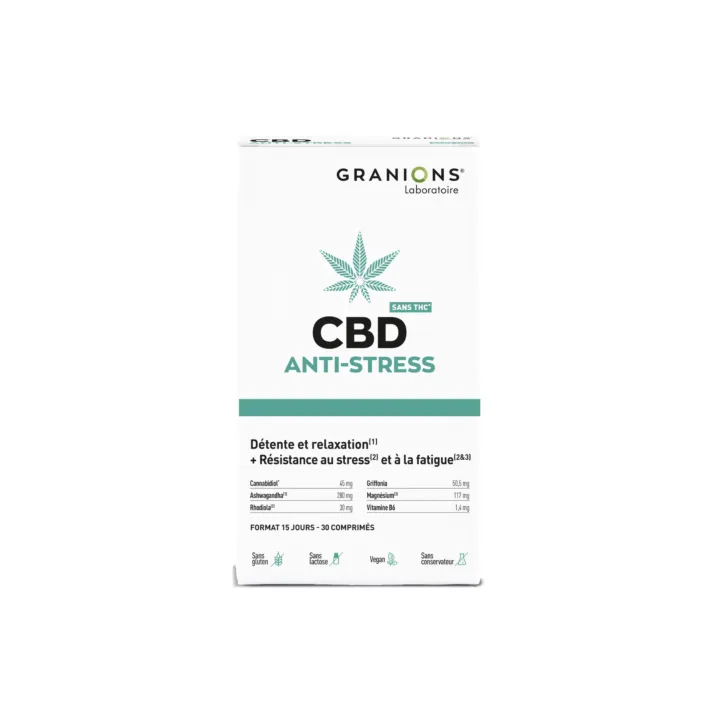 CBD Anti-stress Granions - boite de 30 comprim&eacute;s
