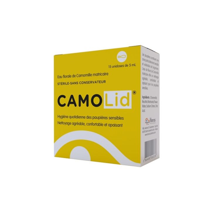 CamoLid Eau florale de Camomille matricaire hygi&egrave;ne des paupi&egrave;res - bo&icirc;te de 15 unidoses