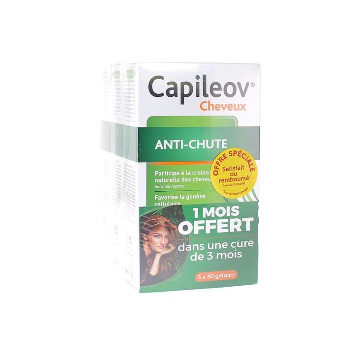 Capileov anti-chute double action Nutreov - bo&icirc;te de 90 g&eacute;lules pour 3 mois dont 1 mois offert