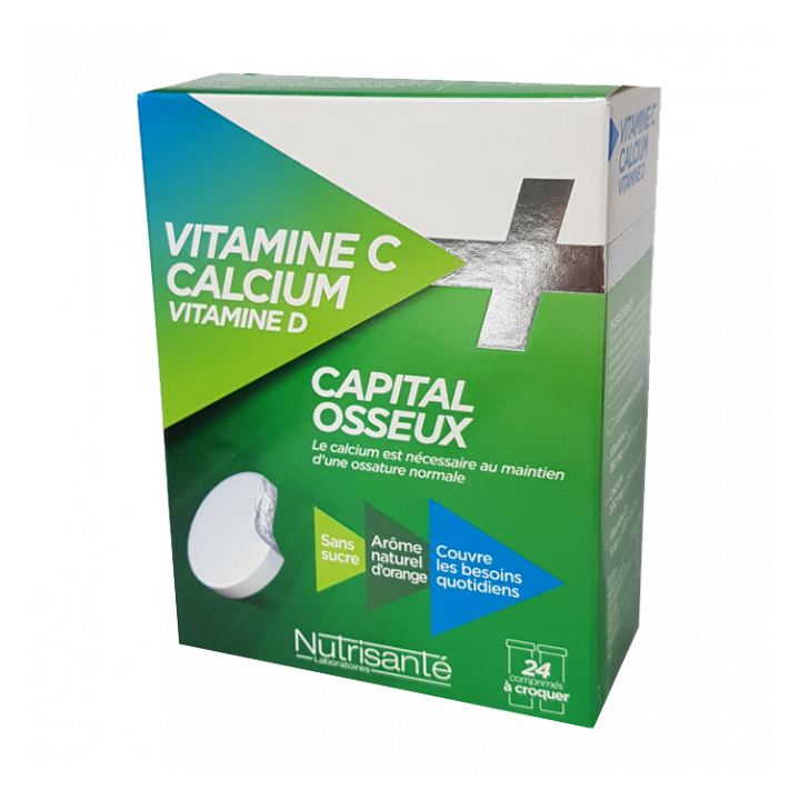 Capital osseux Vitamine C + D + Calcium Nutrisant&eacute; - boite de 24 comprim&eacute;s