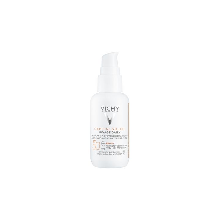 Capital soleil Fluide anti-photovieillissement teint&eacute; UV Age Daily SPF 50+ Vichy - flacon-pompe de 40 ml
