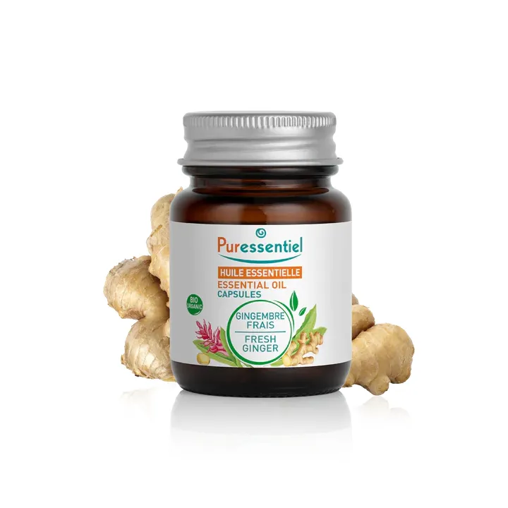 Capsules d'huile essentielle de gingembre Puressentiel - bo&icirc;te de 60 capsules
