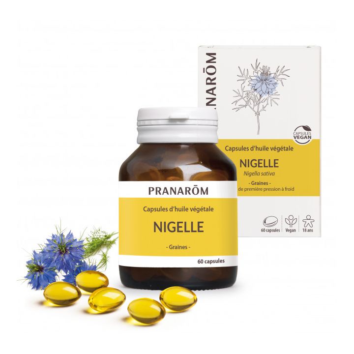 Capsules d'huile v&eacute;g&eacute;tale Nigelle Pranar&ocirc;m - bo&icirc;te de 60 capsules