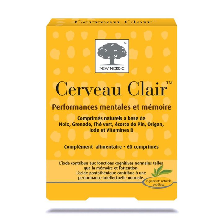 Cerveau clair New Nordic - bo&icirc;te de 60 comprim&eacute;s