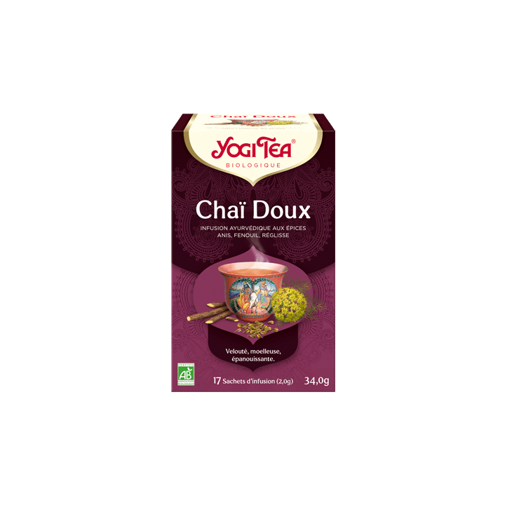 Cha&iuml; doux bio Yogi Tea - boite de 17 sachets