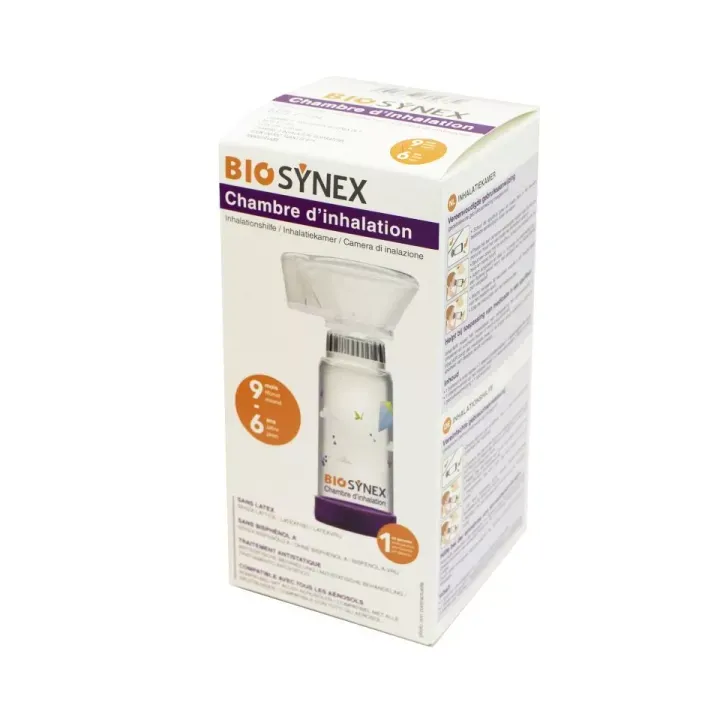Chambre d'inhalation 9 mois &agrave; 6 ans Biosynex - bo&icirc;te d'une chambre avec masque