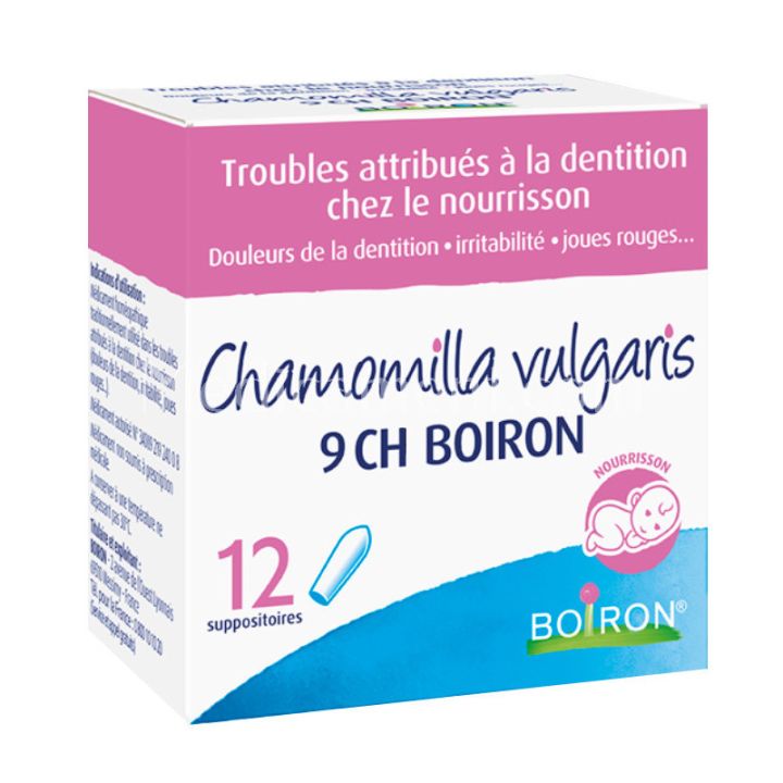 Chamomilla vulgaris 9CH Boiron - bo&icirc;te de 12 suppositoires