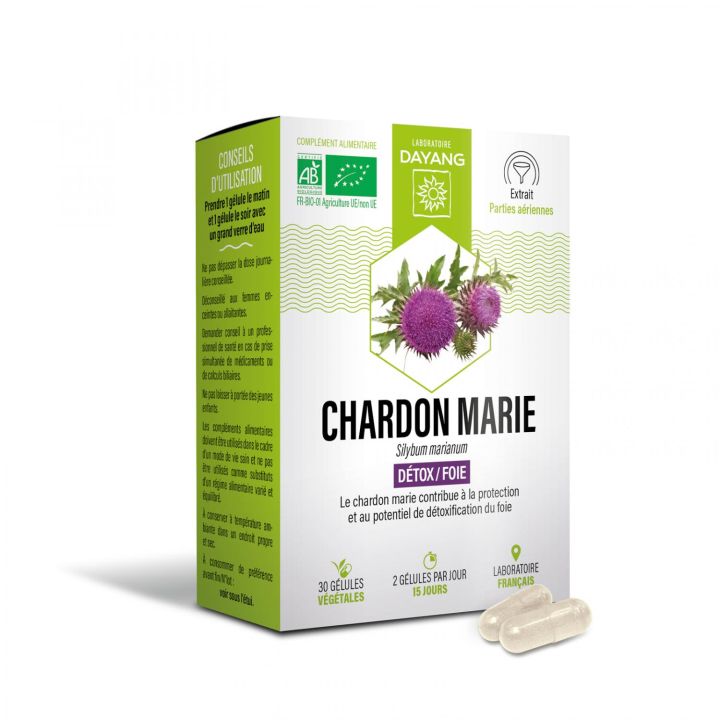 Charbon marie bio Dayang - boite de 30 g&eacute;lules