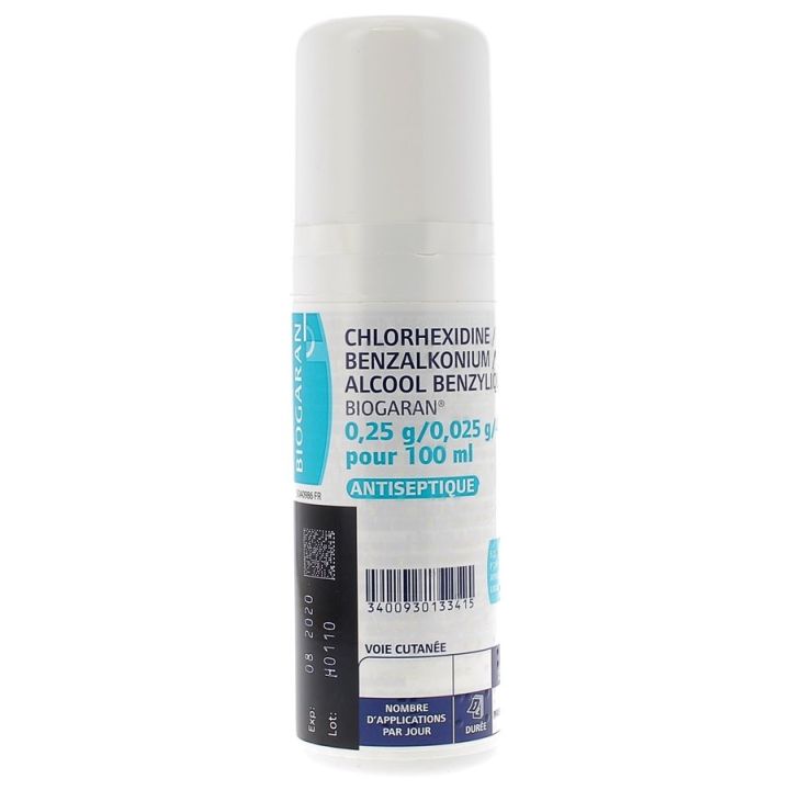 Chlorhexidine antiseptique Biogaran - flacon de 100 ml