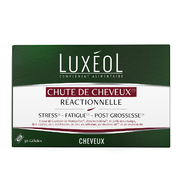 Chute de cheveux r&eacute;actionnelle Lux&eacute;ol - bo&icirc;te de 30 g&eacute;lules