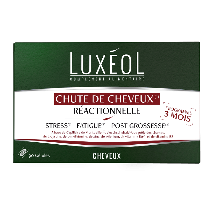 Chute de cheveux r&eacute;actionnelle Lux&eacute;ol - bo&icirc;te de 90 g&eacute;lules