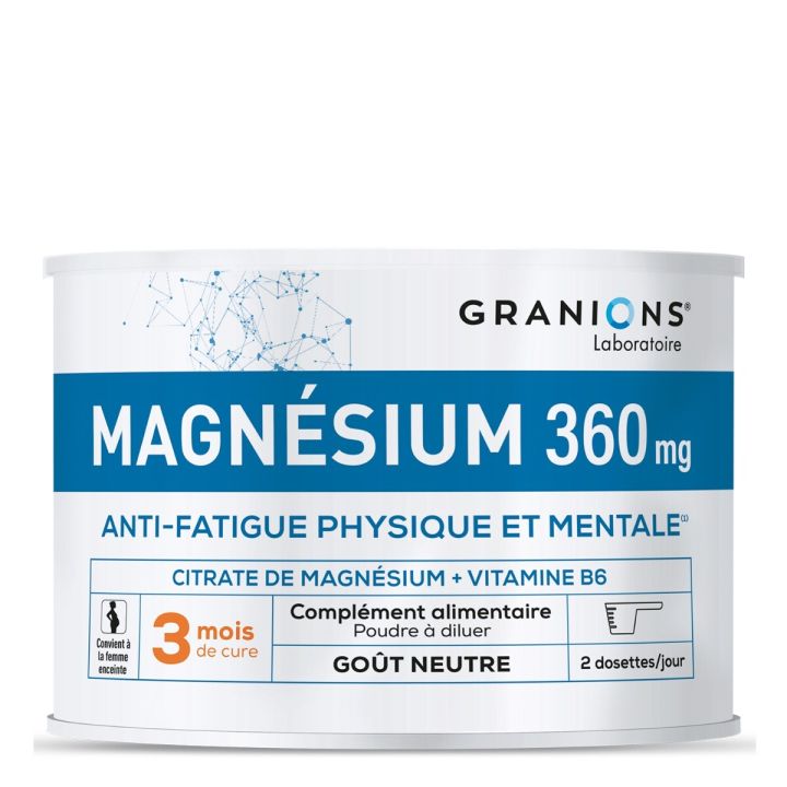 Citrate de magn&eacute;sium Granions - pot de 210g