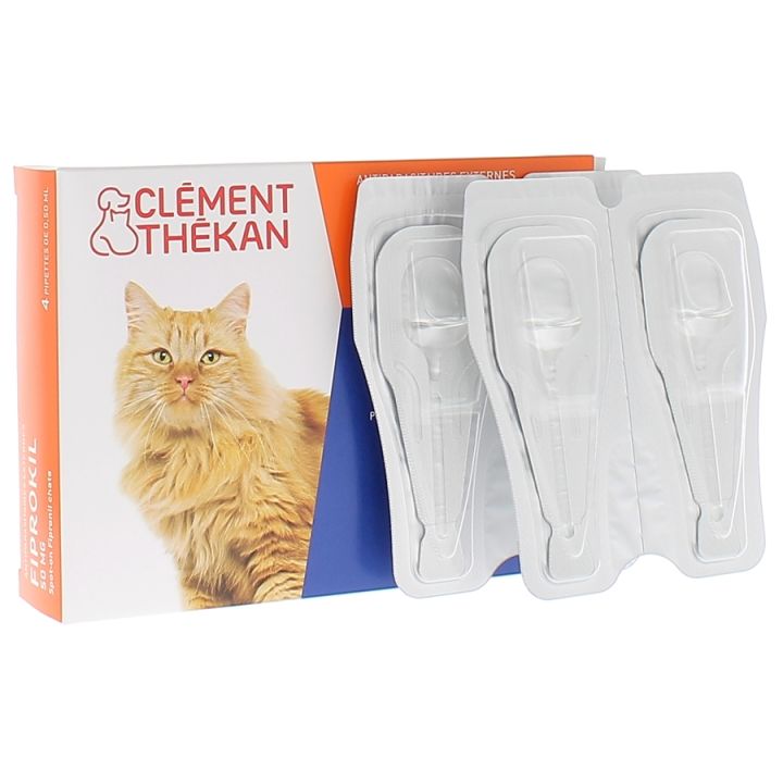 Fiprokil chats 50 mg Cl&eacute;ment Th&eacute;kan - bo&icirc;te de 4 pipettes de 0,50 ml