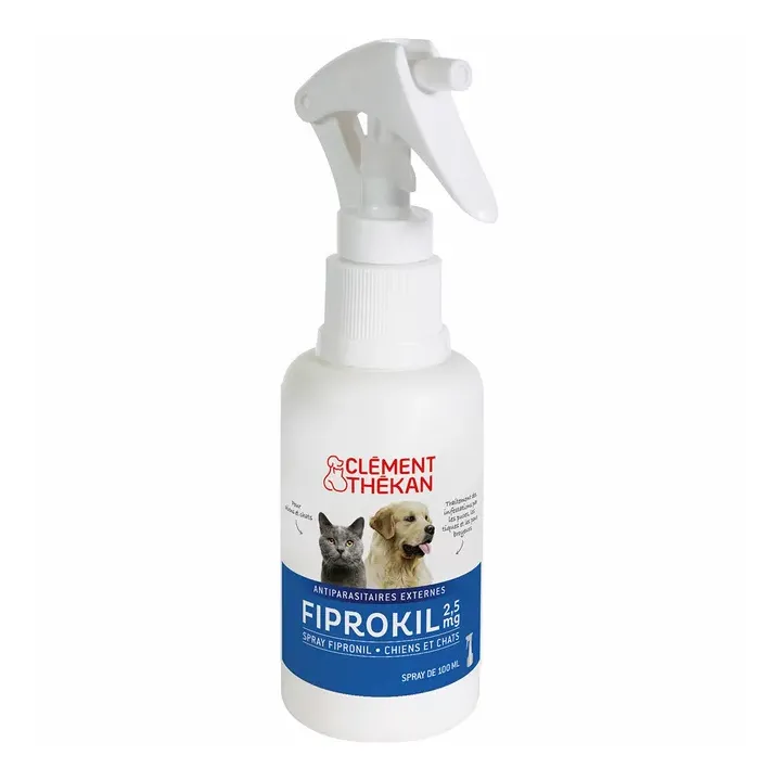 Fiprokil spray pour chien et chat anti-puces anti-tiques Cl&eacute;ment-th&eacute;kan - spray de 100 ml