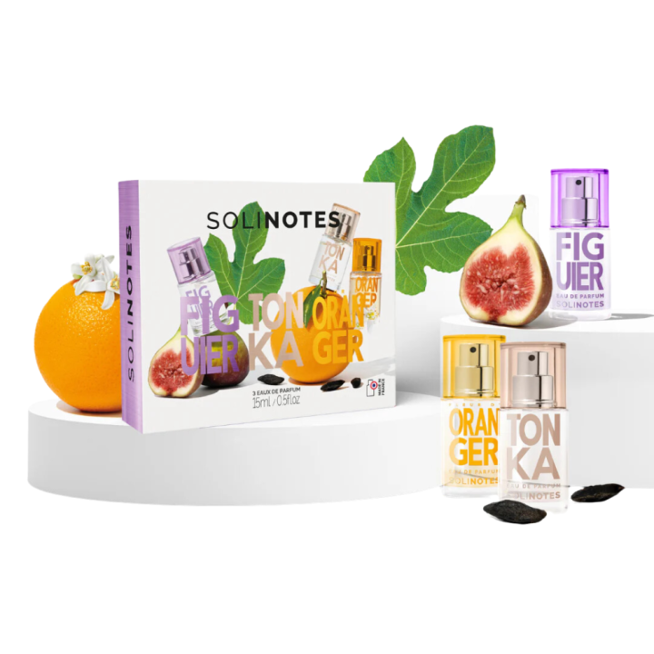 Coffret d&eacute;couverte Figuier, Tonka, Fleur d'Oranger Solinotes - coffret de 3 produits