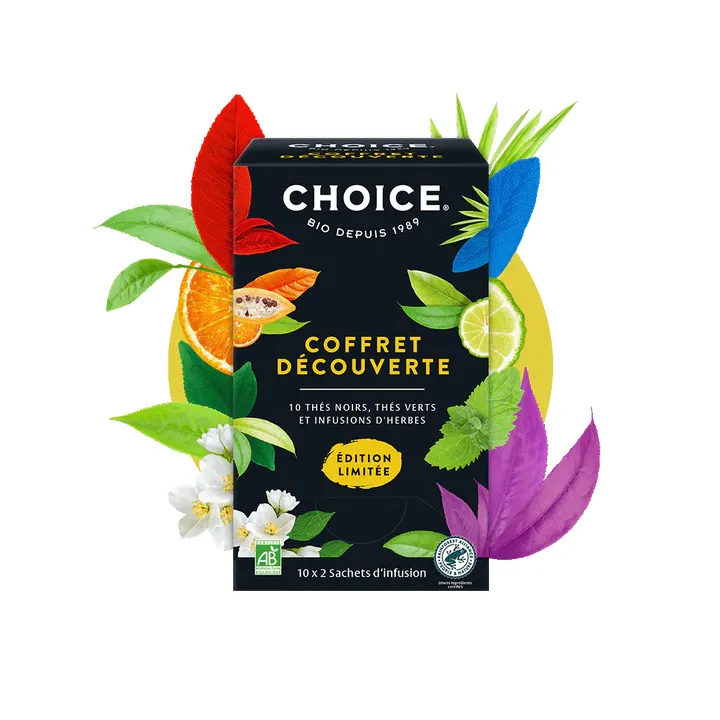 Coffret d&eacute;couverte des th&eacute;s Choice - boite de 10x2 sachets d'infusion