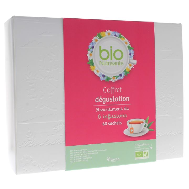 Coffret d&eacute;gustation 6 infusions bio Nutrisant&eacute; - bo&icirc;te de 60 sachets
