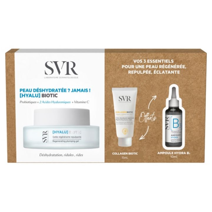 Coffret Hyalu Biotic peau d&eacute;shydrat&eacute;e SVR - coffret de 3 produits