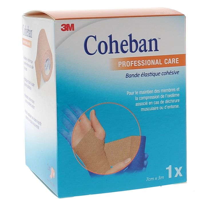 Coheban Bande de contention coh&eacute;sive 3M - bande de 3 m x 7 cm