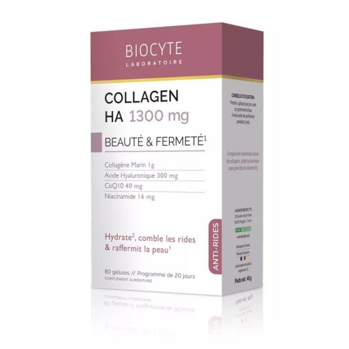 Collagen HA 1300mg beaut&eacute; et fermet&eacute; Biocyte - boite de 80 g&eacute;lules