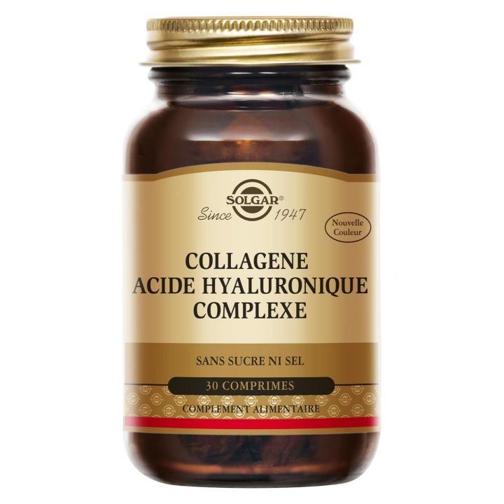 Collagene Acide Hyaluronique Complexe Solgar - bo&icirc;te de 30 comprim&eacute;s
