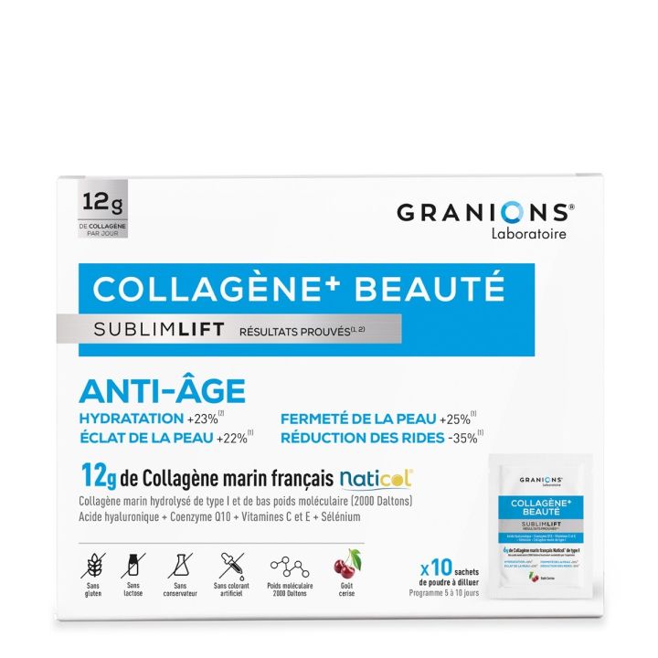 Collag&egrave;ne+ beaut&eacute; Sublimlift Granions - boite de 10 sachets