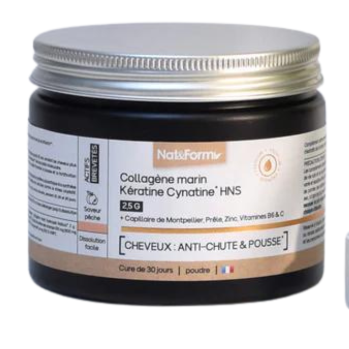 Collag&egrave;ne marin anti-chute & pousse Nat&Form - pot de 120g