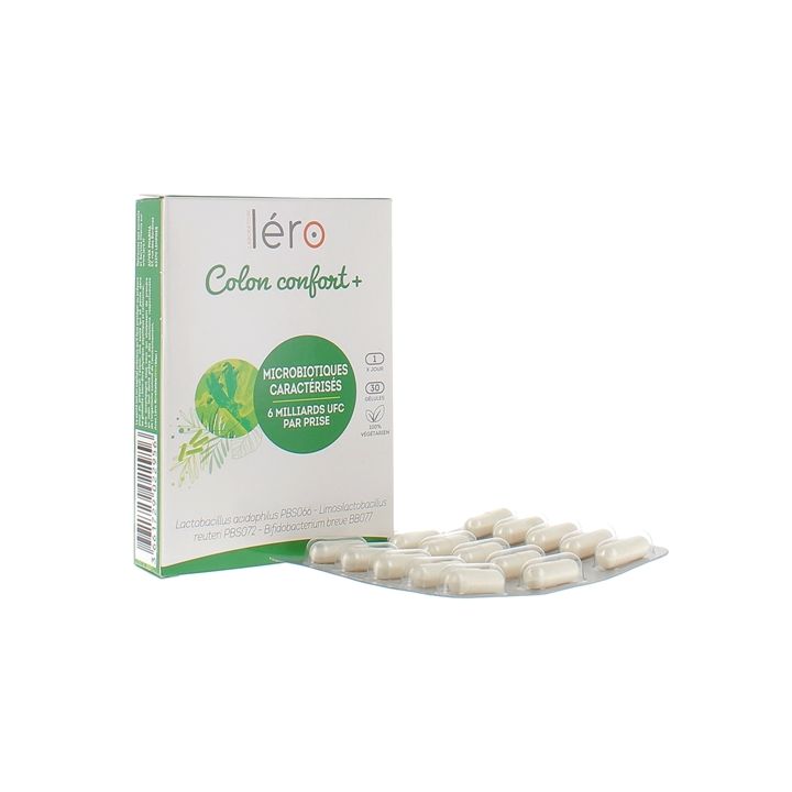 Colon Confort + L&eacute;ro - bo&icirc;te de 30 g&eacute;lules