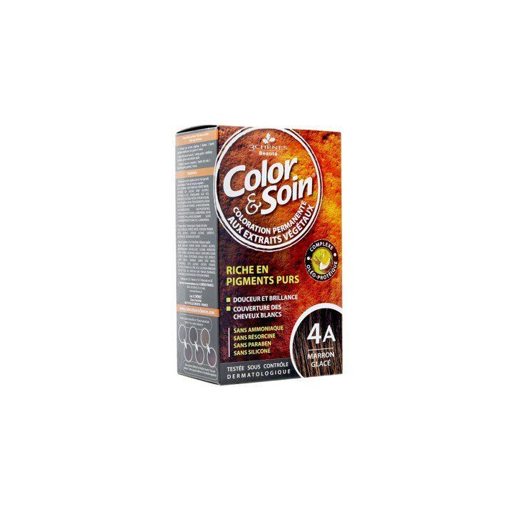 Color & soin coloration permanente marron glac&eacute; 4A Les 3 ch&ecirc;nes - 1 kit